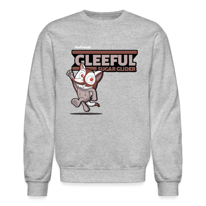 Gleeful Sugar Glider Character Comfort Adult Crewneck Sweatshirt - heather gray