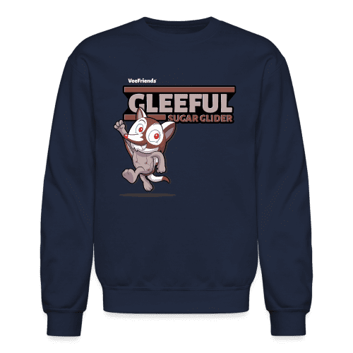 Gleeful Sugar Glider Character Comfort Adult Crewneck Sweatshirt - navy