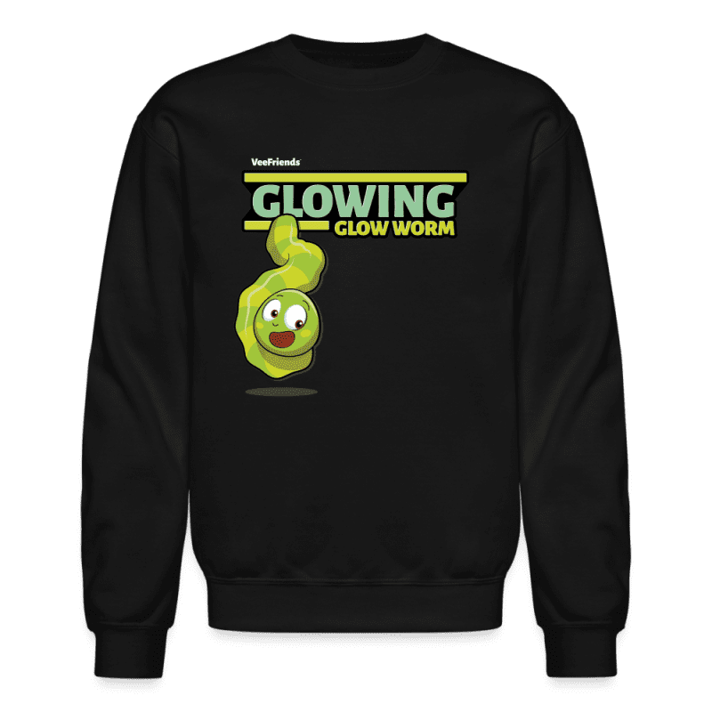 Glowing Glow Worm Character Comfort Adult Crewneck Sweatshirt - black