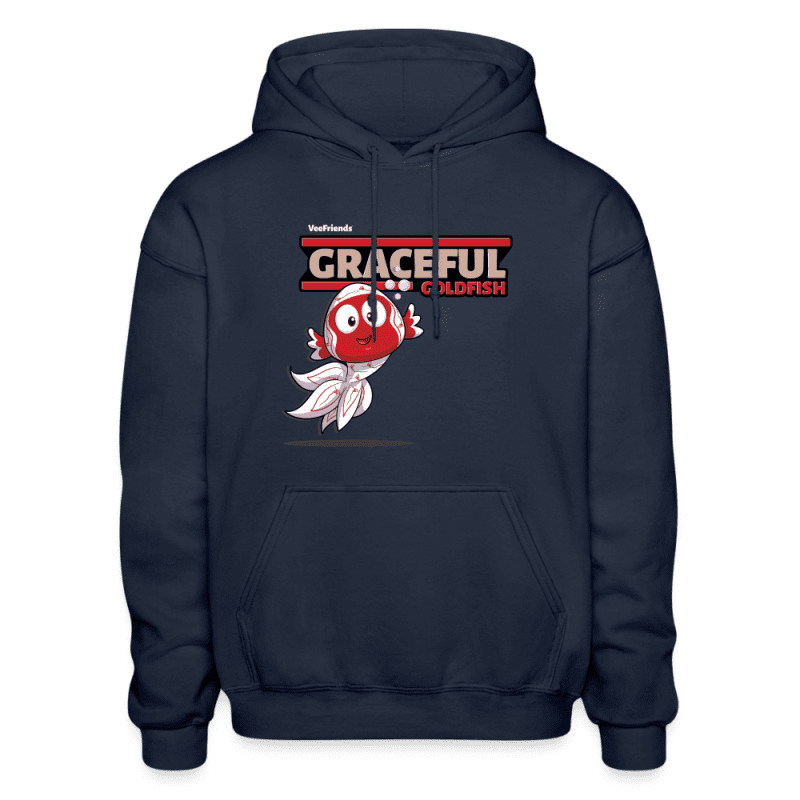 Graceful Goldfish Character Comfort Adult Hoodie - navy