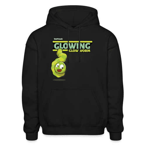 Glowing Glow Worm Character Comfort Adult Hoodie - black