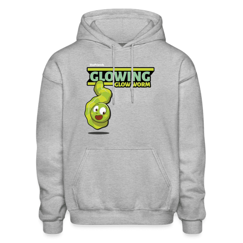 Glowing Glow Worm Character Comfort Adult Hoodie - heather gray