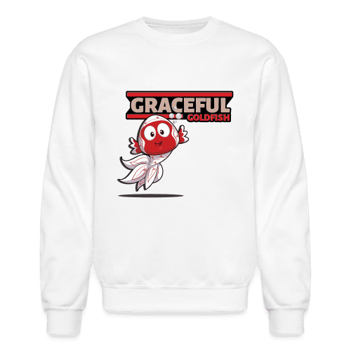 Graceful Goldfish Character Comfort Adult Crewneck Sweatshirt - white