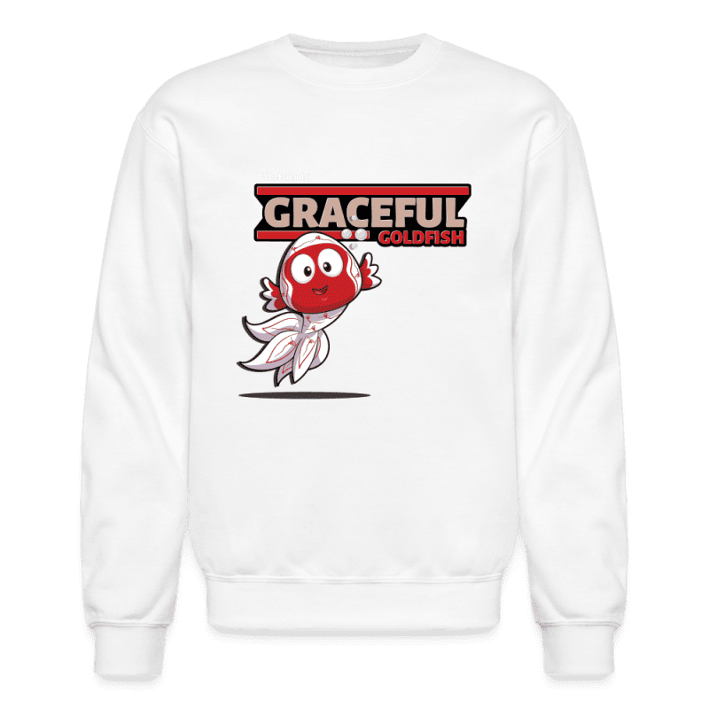 Graceful Goldfish Character Comfort Adult Crewneck Sweatshirt - white