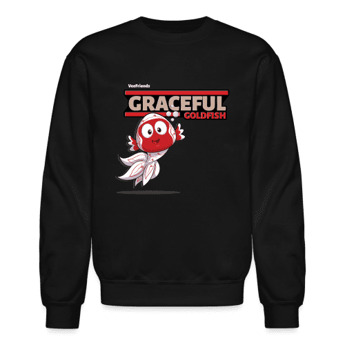 Graceful Goldfish Character Comfort Adult Crewneck Sweatshirt - black