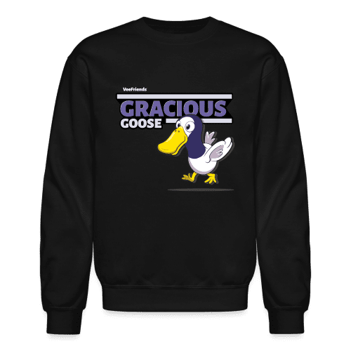 Gracious Goose Character Comfort Adult Crewneck Sweatshirt - black