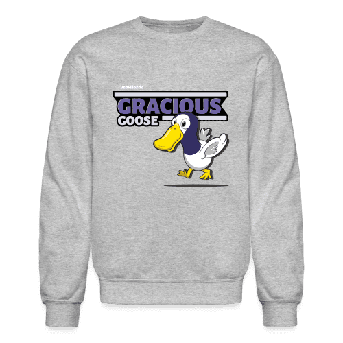 Gracious Goose Character Comfort Adult Crewneck Sweatshirt - heather gray