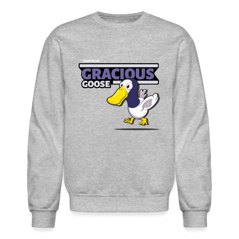 Gracious Goose Character Comfort Adult Crewneck Sweatshirt - heather gray