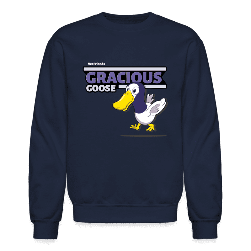 Gracious Goose Character Comfort Adult Crewneck Sweatshirt - navy