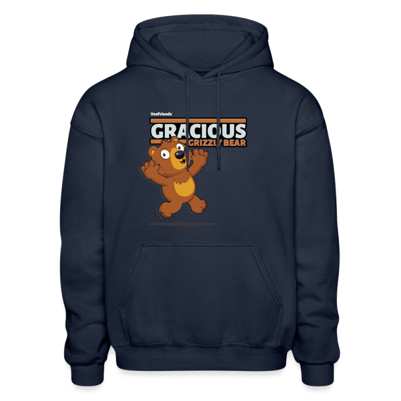 Gracious Grizzly Bear Character Comfort Adult Hoodie - navy