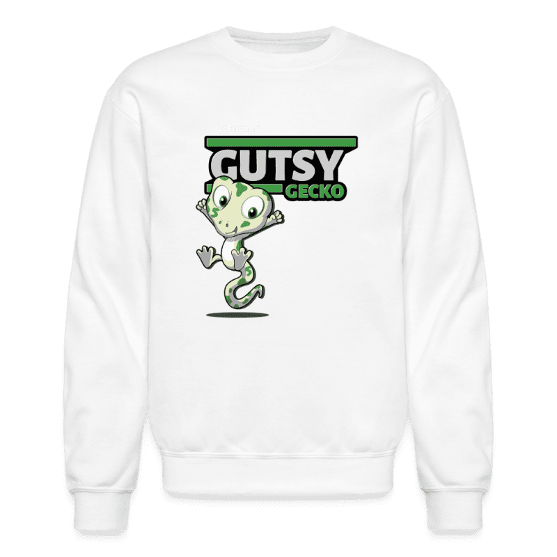 Gutsy Gecko Character Comfort Adult Crewneck Sweatshirt - white