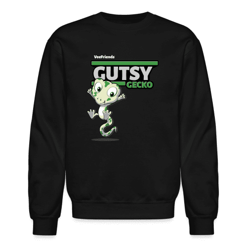 Gutsy Gecko Character Comfort Adult Crewneck Sweatshirt - black