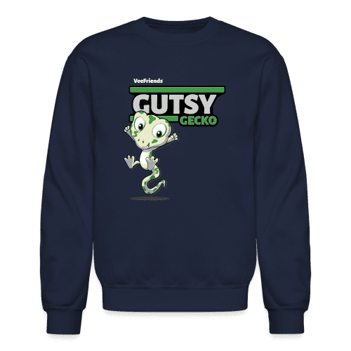 Gutsy Gecko Character Comfort Adult Crewneck Sweatshirt - navy