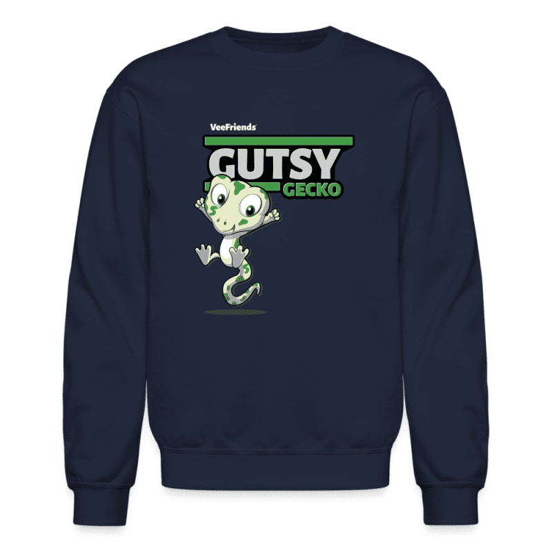 Gutsy Gecko Character Comfort Adult Crewneck Sweatshirt - navy