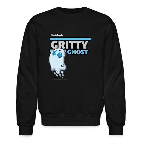 Gritty Ghost Character Comfort Adult Crewneck Sweatshirt - black