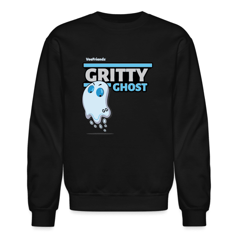 Gritty Ghost Character Comfort Adult Crewneck Sweatshirt - black