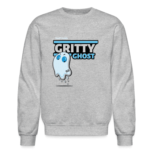 Gritty Ghost Character Comfort Adult Crewneck Sweatshirt - heather gray