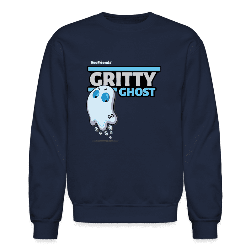 Gritty Ghost Character Comfort Adult Crewneck Sweatshirt - navy