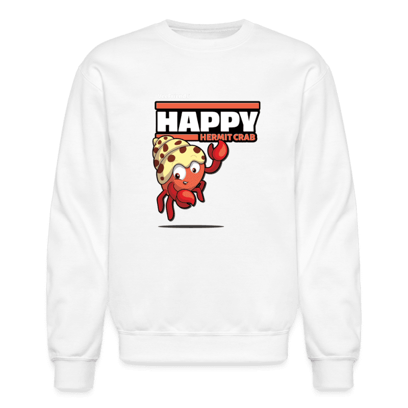 Happy Hermit Crab Character Comfort Adult Crewneck Sweatshirt - white