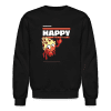 Happy Hermit Crab Character Comfort Adult Crewneck Sweatshirt - black