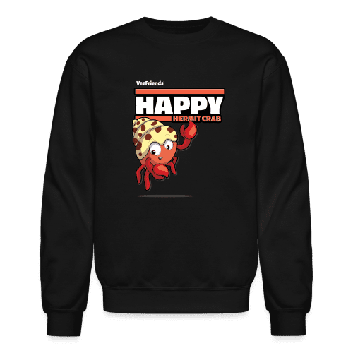 Happy Hermit Crab Character Comfort Adult Crewneck Sweatshirt - black