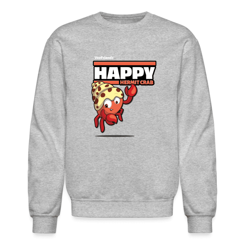 Happy Hermit Crab Character Comfort Adult Crewneck Sweatshirt - heather gray