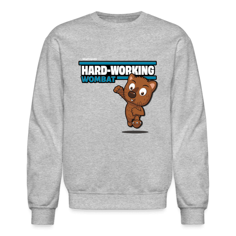 Hard-Working Wombat Character Comfort Adult Crewneck Sweatshirt - heather gray