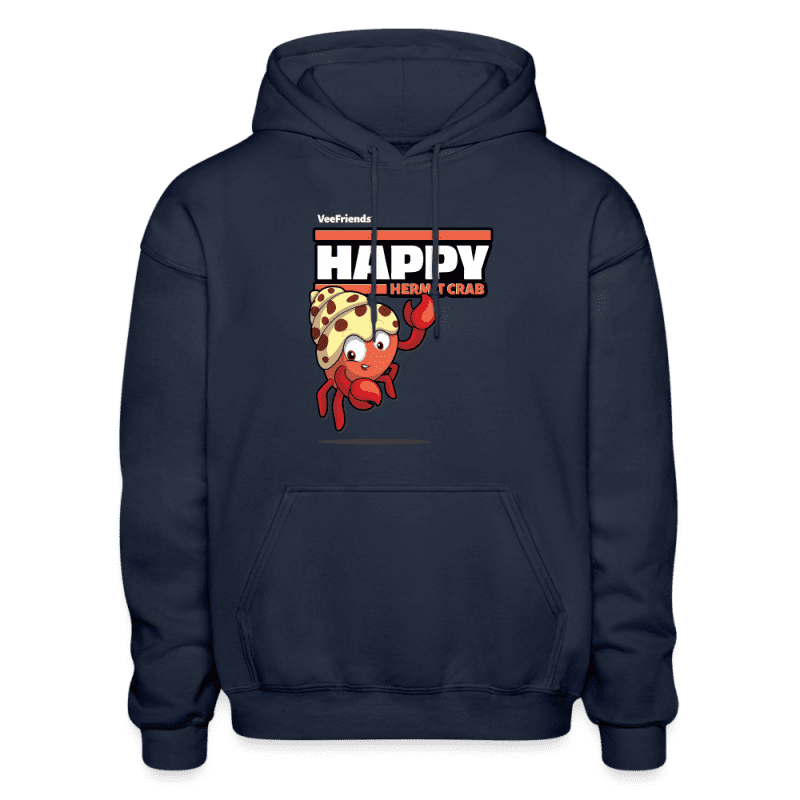 Happy Hermit Crab Character Comfort Adult Hoodie - navy