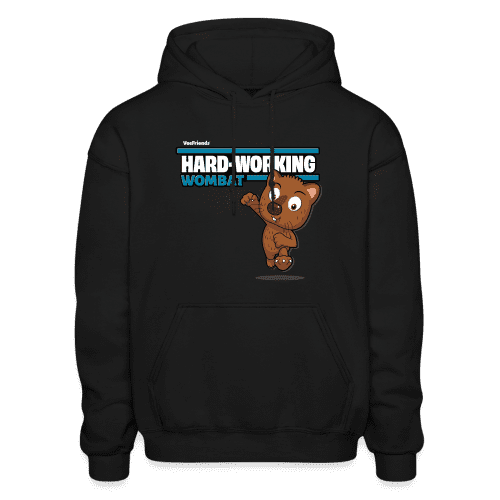 Hard-Working Wombat Character Comfort Adult Hoodie - black