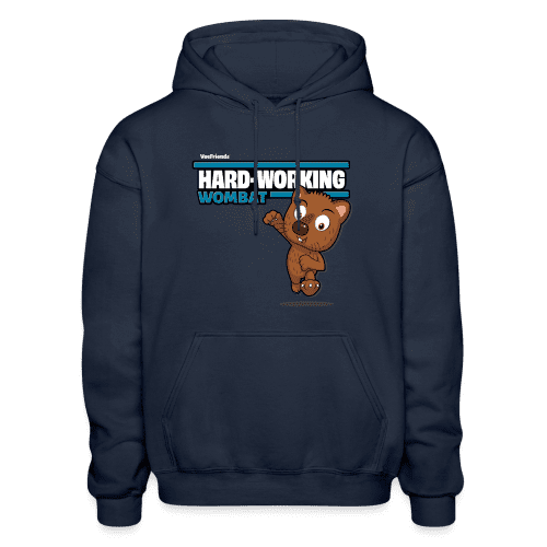 Hard-Working Wombat Character Comfort Adult Hoodie - navy