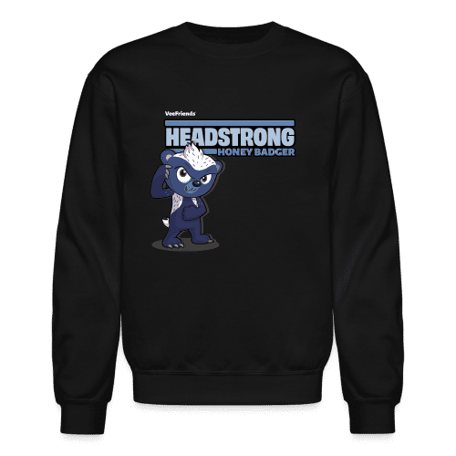 Headstrong Honey Badger Character Comfort Adult Crewneck Sweatshirt - black