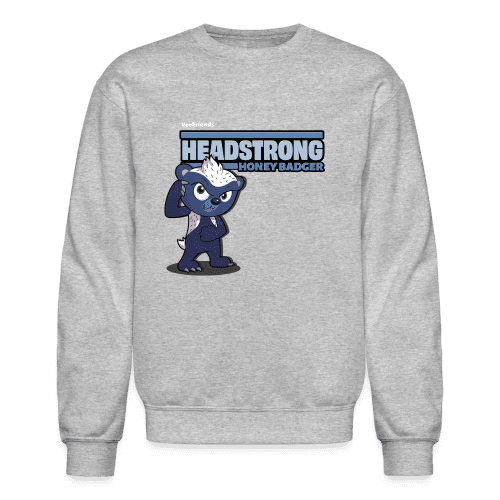 Headstrong Honey Badger Character Comfort Adult Crewneck Sweatshirt - heather gray