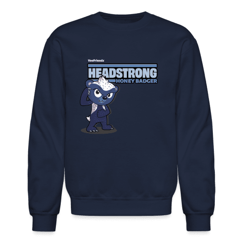 Headstrong Honey Badger Character Comfort Adult Crewneck Sweatshirt - navy