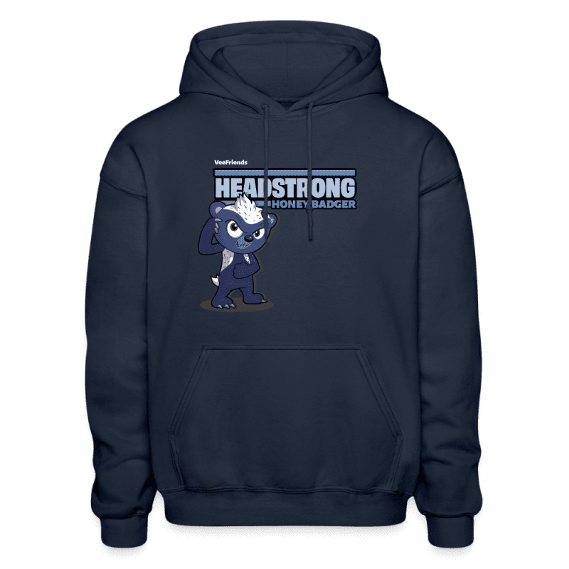 Headstrong Honey Badger Character Comfort Adult Hoodie - navy