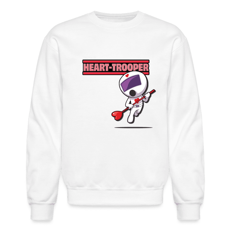 Heart-Trooper Character Comfort Adult Crewneck Sweatshirt - white