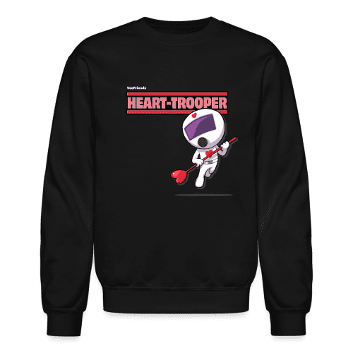 Heart-Trooper Character Comfort Adult Crewneck Sweatshirt - black