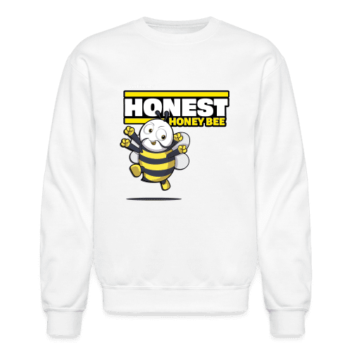 Honest Honey Bee Character Comfort Adult Crewneck Sweatshirt - white