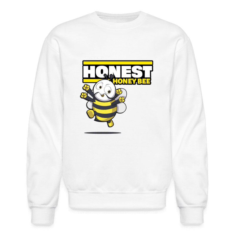 Honest Honey Bee Character Comfort Adult Crewneck Sweatshirt - white