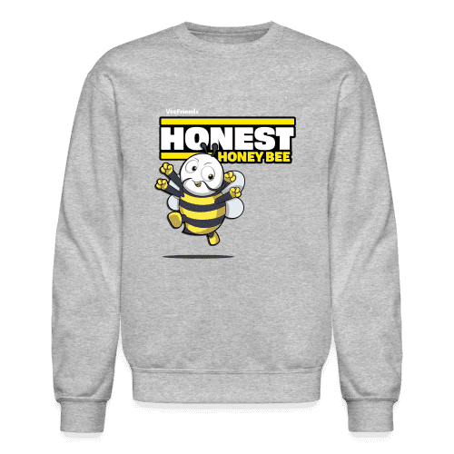 Honest Honey Bee Character Comfort Adult Crewneck Sweatshirt - heather gray