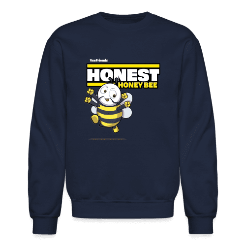 Honest Honey Bee Character Comfort Adult Crewneck Sweatshirt - navy