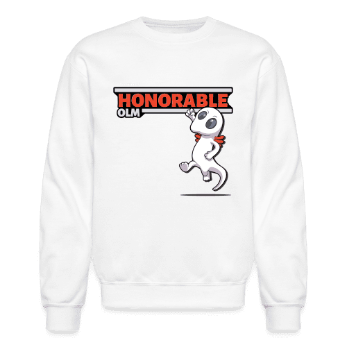 Honorable Olm Character Comfort Adult Crewneck Sweatshirt - white