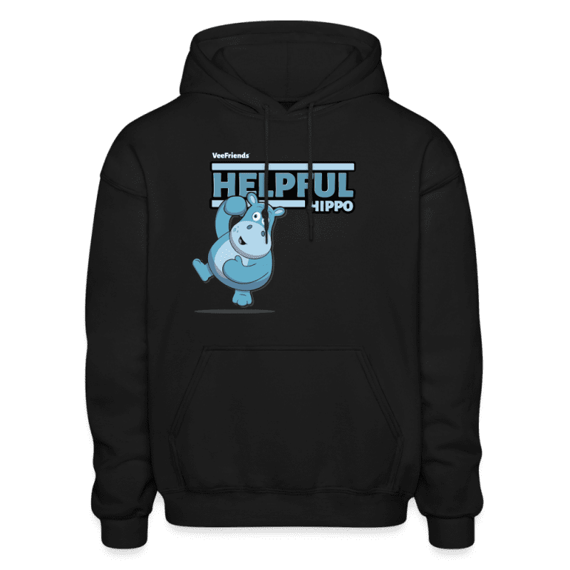 Helpful Hippo Character Comfort Adult Hoodie - black