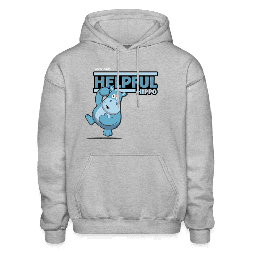 Helpful Hippo Character Comfort Adult Hoodie - heather gray