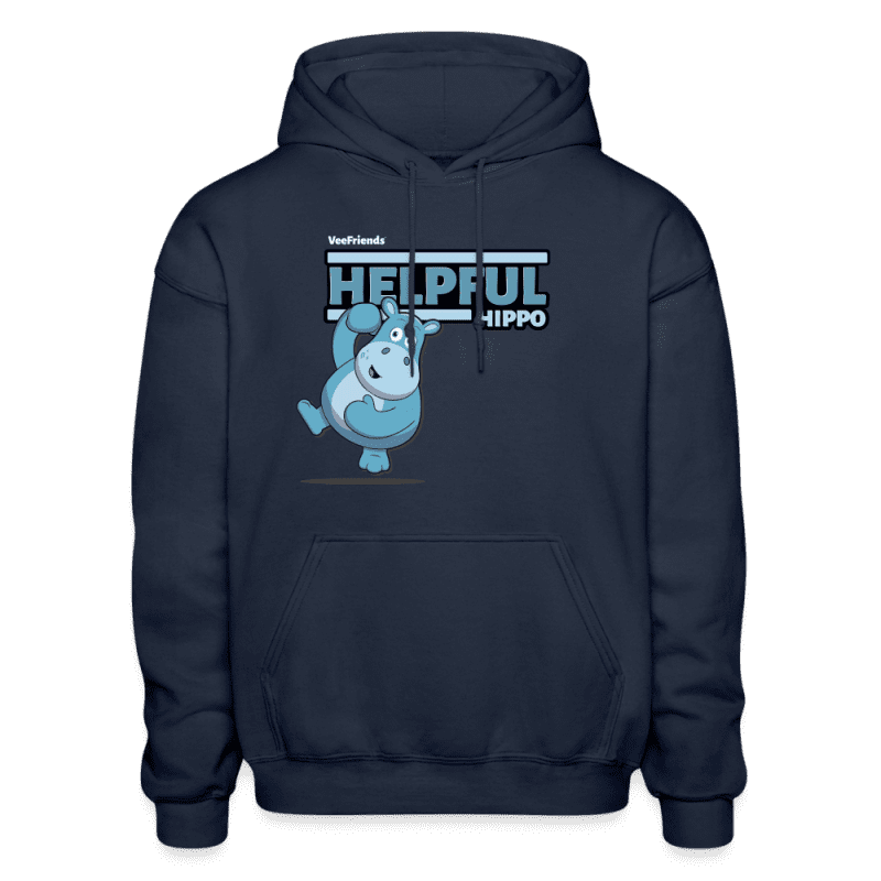 Helpful Hippo Character Comfort Adult Hoodie - navy