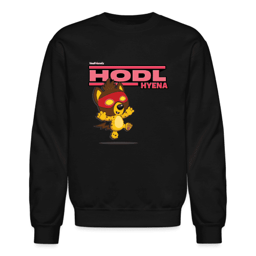 Hodl Hyena Character Comfort Adult Crewneck Sweatshirt - black