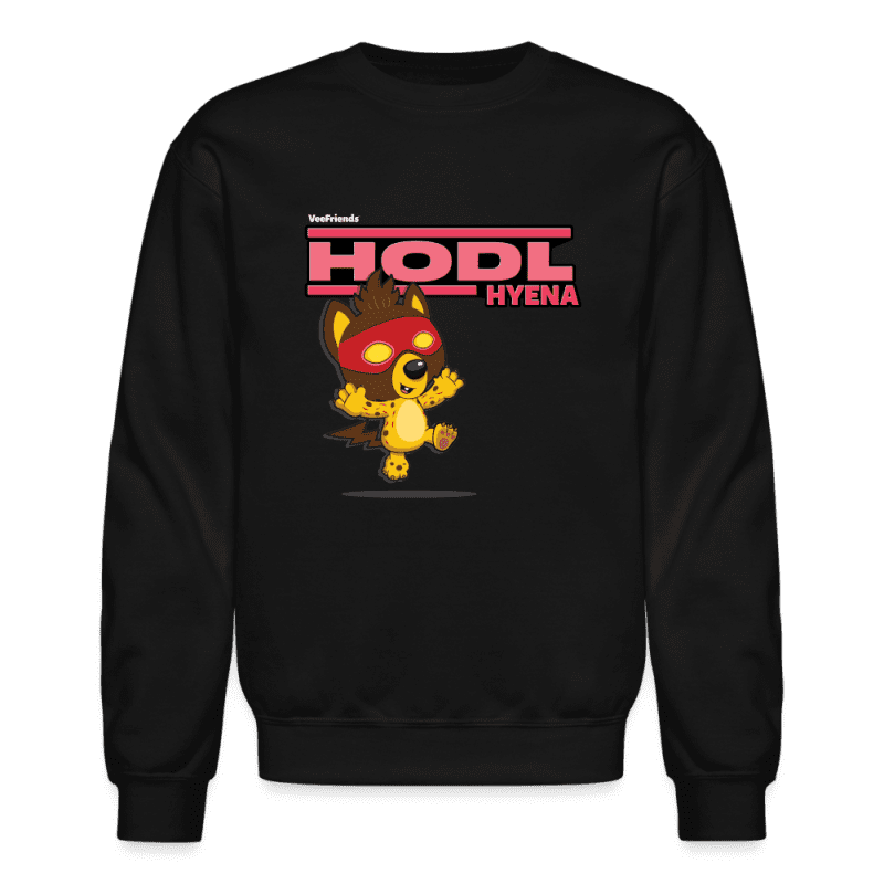 Hodl Hyena Character Comfort Adult Crewneck Sweatshirt - black