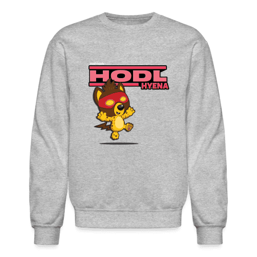 Hodl Hyena Character Comfort Adult Crewneck Sweatshirt - heather gray