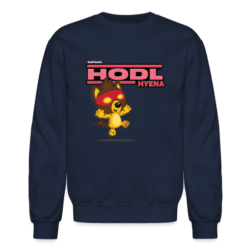 Hodl Hyena Character Comfort Adult Crewneck Sweatshirt - navy