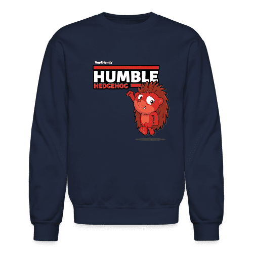 Humble Hedgehog Character Comfort Adult Crewneck Sweatshirt - navy