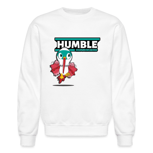 Humble Hummingbird Character Comfort Adult Crewneck Sweatshirt - white